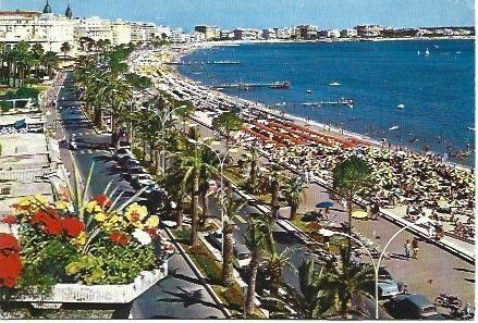 POSTAL L00553: Playa de Cannes, Francia