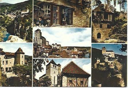 POSTAL L00555: Vistas de Saint Cirq Lapopie, Francia