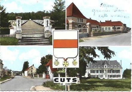 POSTAL L00558: Vistas de Cuts, Francia