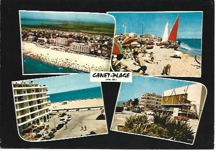 POSTAL L00539: Vistas de Canet Plage, Francia