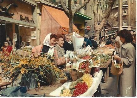 POSTAL L00541: Mercado de flores en Toulon, Francia