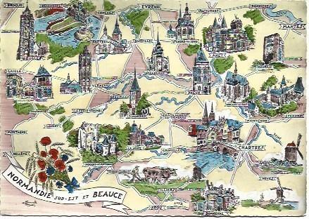 POSTAL L00543: Mapa de Normandia