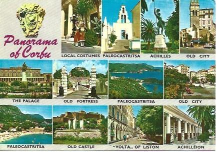 POSTAL L00105: Vistas de Corfu, Grecia