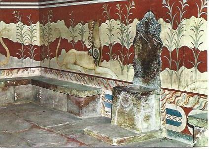 POSTAL L00108: Trono del rey Minos de Knossos, Creta, Grecia