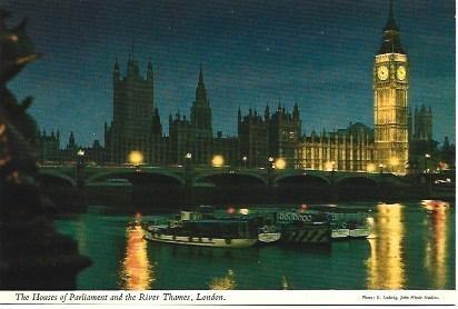 POSTAL L00020: Parlamento y rio Thames en Londres