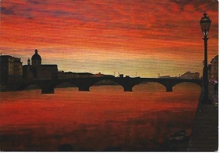 POSTAL L00008: Anochecer en Arno, Florencia