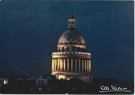 POSTAL L00066: Vista nocturna del Panteon, Paris