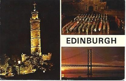 POSTAL L00295: Vistas nocturnas de Edinburgo