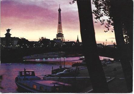 POSTAL L00337: Tour Eiffel y el rio Sena en Paris