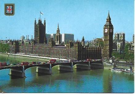 POSTAL L00344: Vista panoramica del Parlamento de Londres