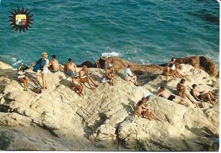 POSTAL L00262: Bañistas en Calella, Barcelona
