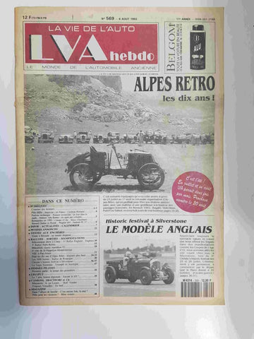 Revista, Magazine: La Vie de l'Auto LVA hebdo num 569, 6 aout 1992 - Alpes Retro les dix ans!
