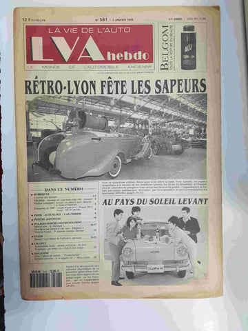 Revista, Magazine: La Vie de l'Auto LVA hebdo num 541,  2 janvier 1992 - Retro-Lyon Fete les sapeurs