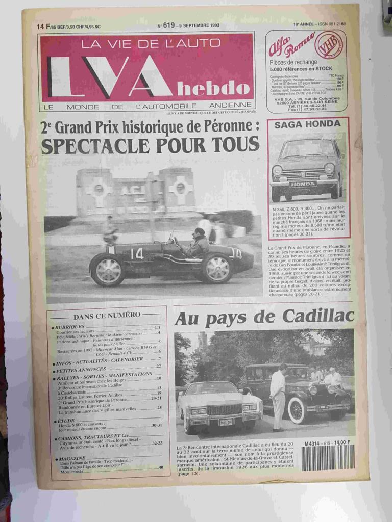Revista, Magazine: La Vie de l'Auto LVA hebdo num 619,  9 septembre 1993 - 2e Grand Prix historique de Peronne
