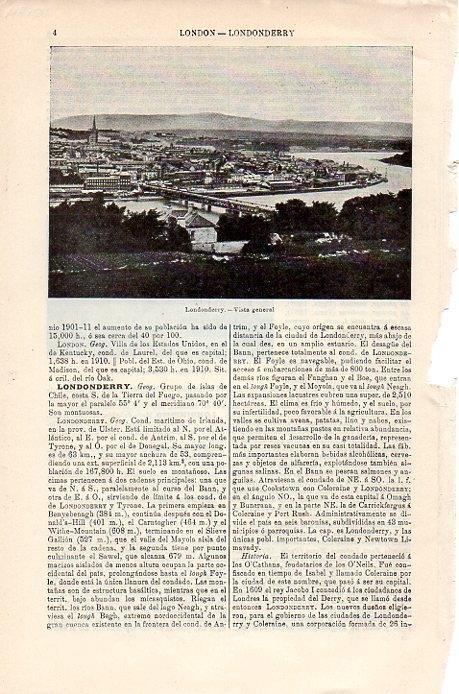 LAMINA V08704: Vista general Londonderry, Irlanda