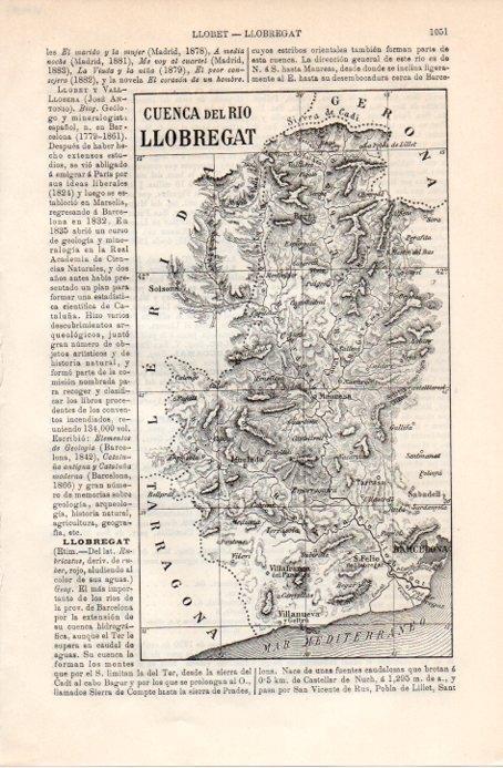 LAMINA V09075: Mapa de la cuenca del rio Llobregat
