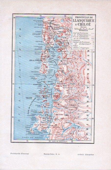 LAMINA V09064: Mapa de las provincias de Llanquihue y Chiloe, Chile