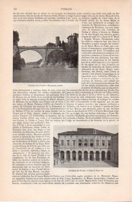 LAMINA V09103: Palacio Pretorio y puente, Cividale del Friuli