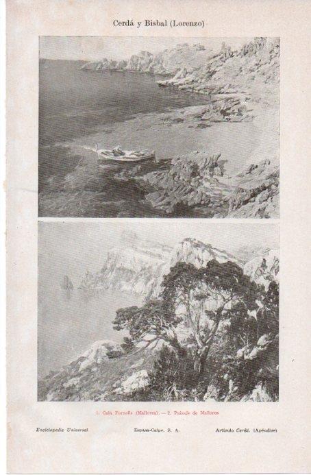 LAMINA V09095: Cala Fornells y paisaje de Mallorca