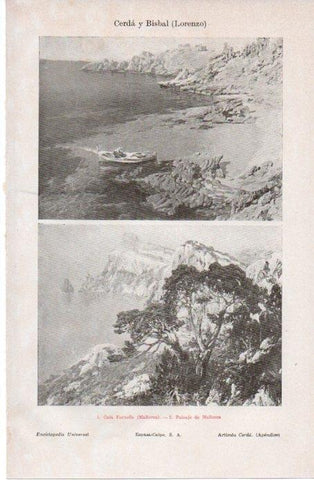 LAMINA V09095: Cala Fornells y paisaje de Mallorca