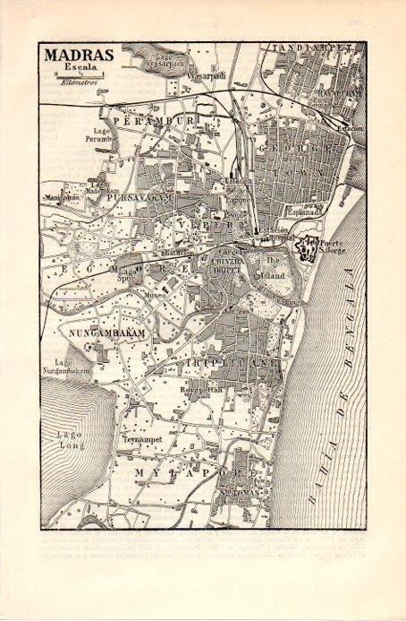LAMINA V09008: Plano de Madras, India