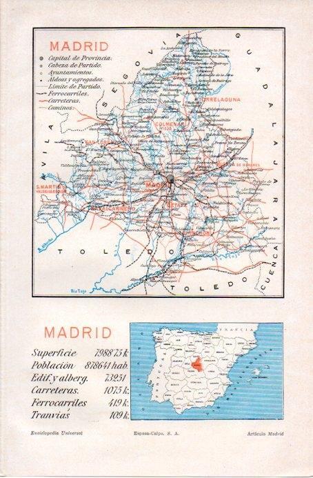 LAMINA V09016: Mapa de la provincia de Madrid
