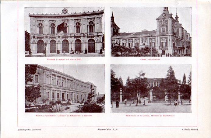 LAMINA V09044: Teatro Real, Ayuntamiento y Museo Arqueologio, Madrid