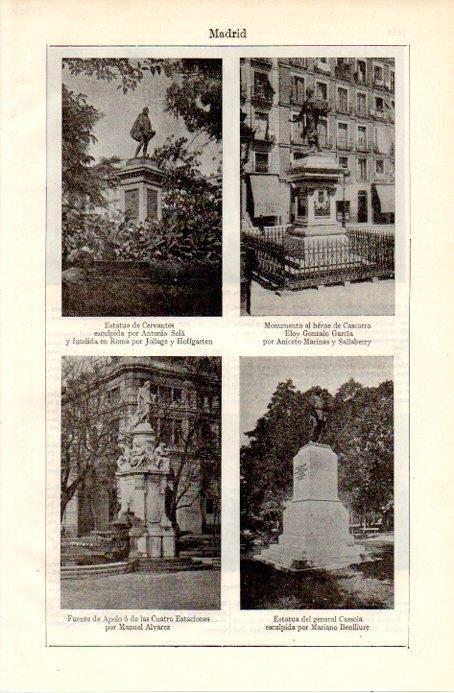 LAMINA V09040: Estatuas y monumentos en Madrid