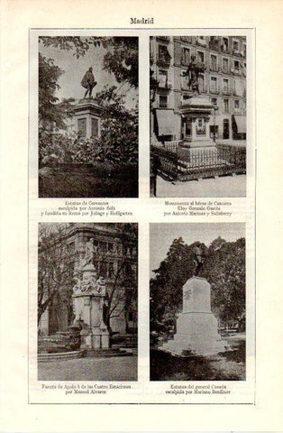 LAMINA V09040: Estatuas y monumentos en Madrid