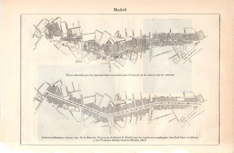 LAMINA V09021: Planos Mejoras en el interior de Madrid de 1907