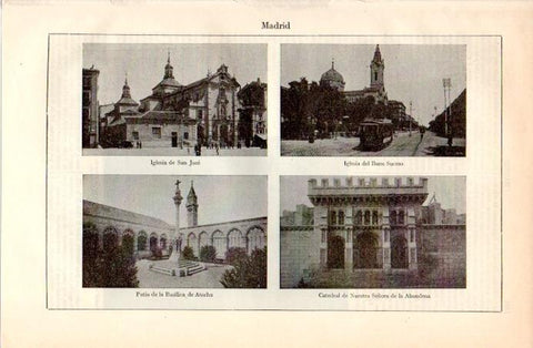 LAMINA V09026: Iglesias, Basilica y Catedral en Madrid