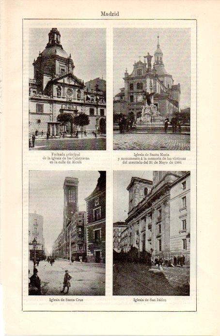 LAMINA V09028: Iglesias de Santa Maria, Santa Cruz y San Isidro en Madrid