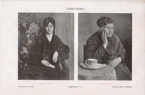 LAMINA V09120: Retrato de joven y la vieja de la taza, por Pedro Collado