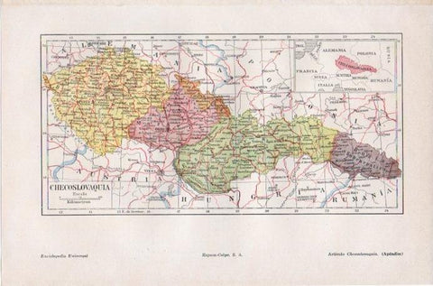 LAMINA V09191: Mapa de Checoslovaquia