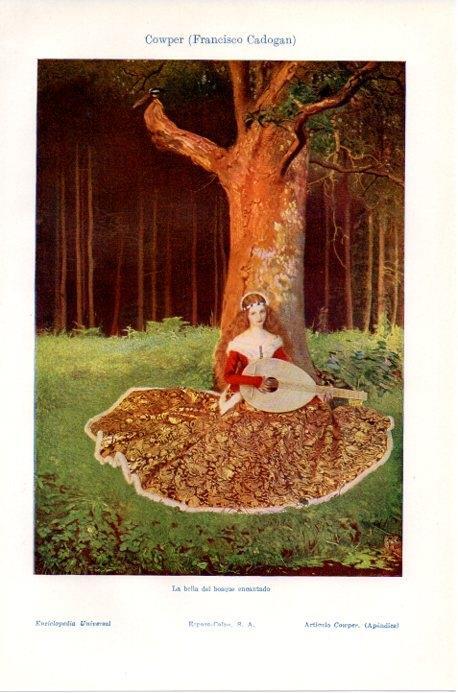 LAMINA V09149: La bella del bosque encantado, por F. Cadogan Cowper
