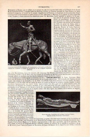 LAMINA V09146: Estatua de Don Quijote y Cristo Yacente, por Coullaut Valera