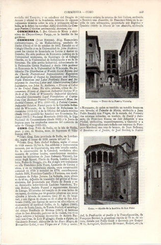 LAMINA V09122: Torrey basilica de San Fidel en Como, Italia