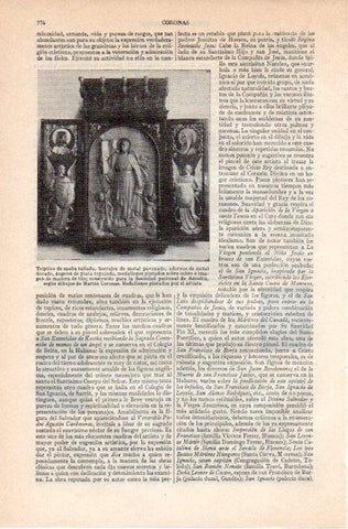 LAMINA V09131: Triptico de caoba para la Sociedad patronal de Azcoitia