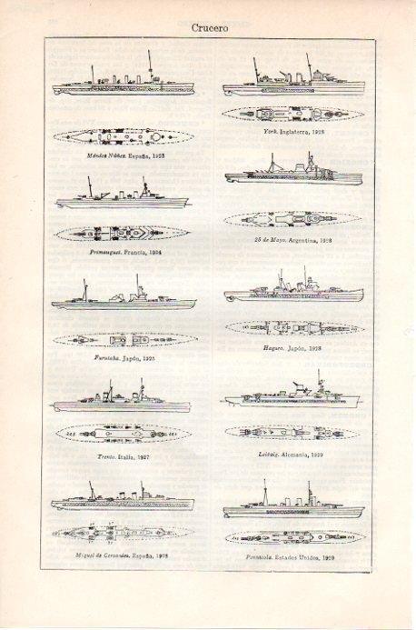 LAMINA V09158: Tipos de crucero de 1923 a 1929