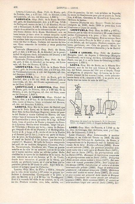 LAMINA V08804: Filigranas de papel letras L y P