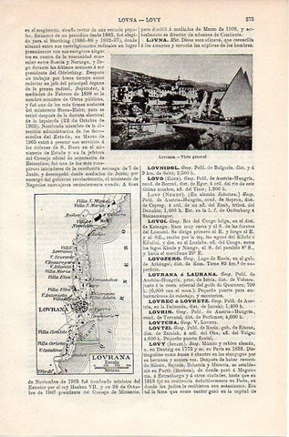 LAMINA V08798: Mapa y vista de Lovrana, Austria