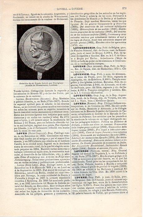 LAMINA V08797: Medalla de Sir Tomas Lowell, por Torrigiano