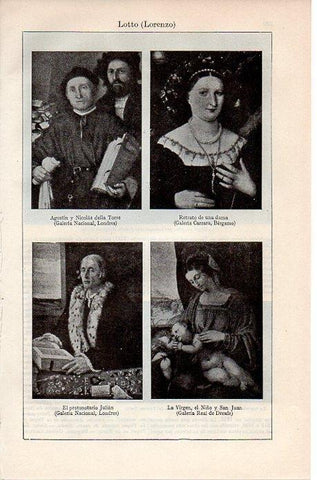 LAMINA V08775: Retratos, por Lorenzo Lotto