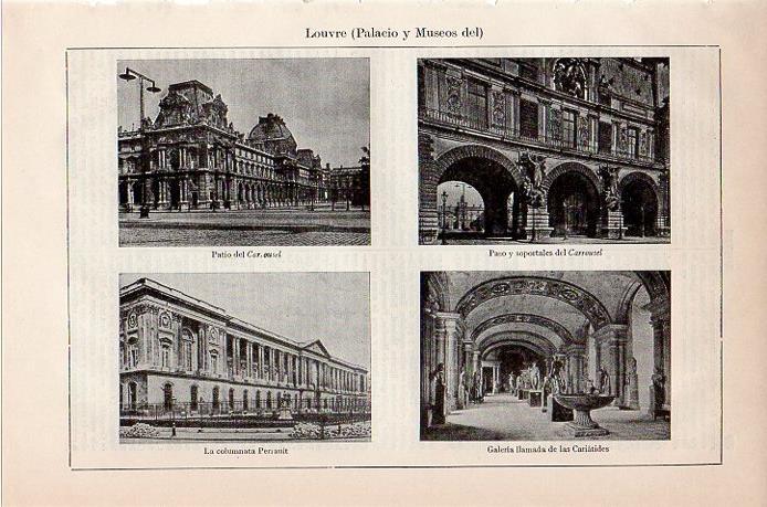 LAMINA V08789: Patio y galerias del Louvre, Paris