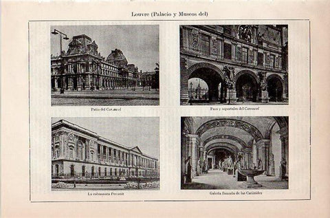 LAMINA V08789: Patio y galerias del Louvre, Paris