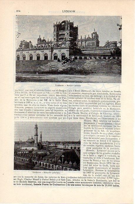 LAMINA V08837: Palacio y mezquita en Lucknow, India