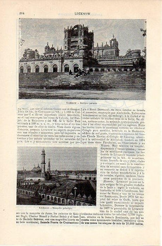 LAMINA V08837: Palacio y mezquita en Lucknow, India