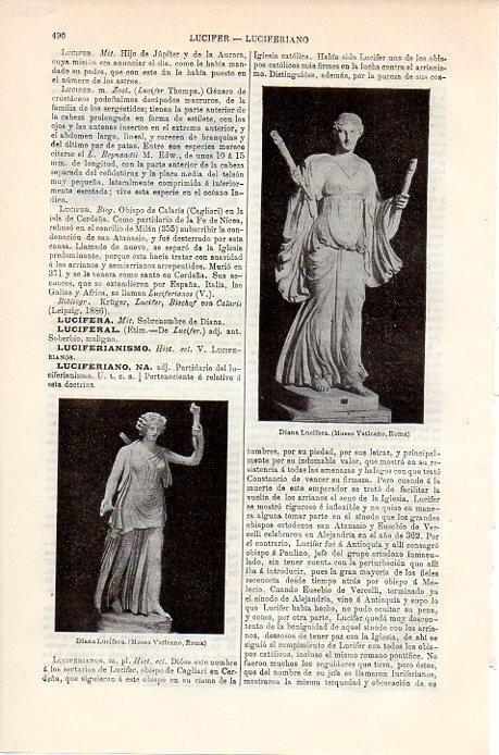 LAMINA V08832: Esculturas de Diana Lucifera