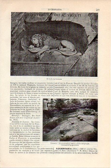LAMINA V08829: El Leon de Lucerna, Suiza