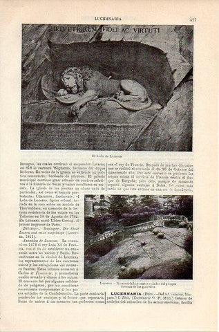 LAMINA V08829: El Leon de Lucerna, Suiza